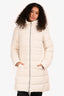 Canada Goose White Down Puffer Midi 'Aurora' Jacket Size S