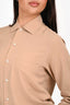 Loro Piana Tan Silk Long Sleeve Button Up Shirt Size 36