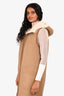 Loro Piana Brown Leather/Shearling Long Hooded Reversible Vest Size S