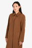 Giada Forte Brown Cashmere Single Breasted Belted Long Coat Size 40