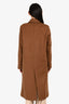 Giada Forte Brown Cashmere Single Breasted Belted Long Coat Size 40