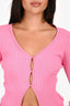 Attire: The Studio Pink Ribbed Cotton Buttoned Cardigan Top Size S