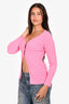 Attire: The Studio Pink Ribbed Cotton Buttoned Cardigan Top Size S