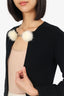 Louis Vuitton Black Cashmere Pom Pom Chain Link Cardigan Size M