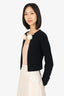 Louis Vuitton Black Cashmere Pom Pom Chain Link Cardigan Size M