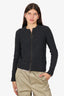 Louis Vuitton Grey Wool/Cashmere Zip-up Knit Jacket Size S