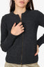Louis Vuitton Grey Wool/Cashmere Zip-up Knit Jacket Size S