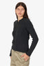 Louis Vuitton Grey Wool/Cashmere Zip-up Knit Jacket Size S