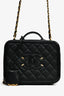 Pre-Loved Chanel™ 2018 Black Caviar Leather Filigree Medium Vanity Case Crossbody
