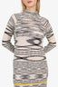 Missoni Black/White Wool Turtleneck Long Sleeve Maxi Dress Size 42