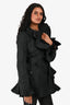 Dolce & Gabbana Black Nylon Ruffle Short Trench Coat Size 40