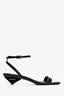 Prada Black Patent Triangle Heeled Sandals Size 37