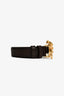 Prada Brown Leather Flower Snake Buckle Detail Belt Size 80