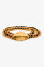 Prada Gold Tone Leather Chain Plaque Belt Size 80