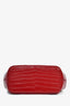 Alexander McQueen Red Croc Effect Leather Chain Crossbody