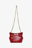 Alexander McQueen Red Croc Effect Leather Chain Crossbody