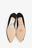 Manolo Blahnik Black Satin Crystal Buckle Embellished 'Hangisiflat' Flats Size 37.5