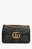 Gucci Black Matelasse Leather Large Marmont Shoulder Bag
