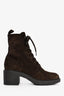 Gianvito Rossi Brown Suede Lace-Up Boots Size 38.5