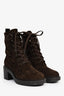 Gianvito Rossi Brown Suede Lace-Up Boots Size 38.5
