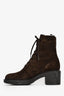 Gianvito Rossi Brown Suede Lace-Up Boots Size 38.5