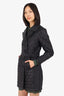 Burberry Brit Black Quilted Nylon Belted Coat Size S