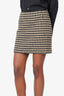 Anine Bing Cream/Black Wool Houndstooth Mini Skirt size S