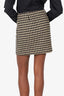 Anine Bing Cream/Black Wool Houndstooth Mini Skirt size S