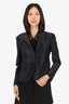 Gucci Black Satin Single Breasted Jacket Size 42