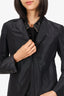 Gucci Black Satin Single Breasted Jacket Size 42