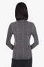 Versace Black/White Wool Long Sleeve Mock Neck Top Size 40