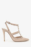 Valentino Beige Patent Leather Cage Rockstud Heels Size 37.5