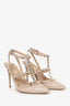 Valentino Beige Patent Leather Cage Rockstud Heels Size 37.5