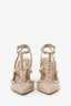 Valentino Beige Patent Leather Cage Rockstud Heels Size 37.5