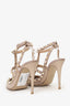Valentino Beige Patent Leather Cage Rockstud Heels Size 37.5