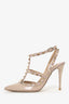 Valentino Beige Patent Leather Cage Rockstud Heels Size 37.5