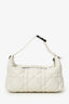 Christian Dior 2022 White Calfskin Macrocannage Medium Diortravel Nomad Pouch