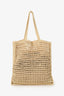 Prada Beige Small Logo Crochet Raffia Tote