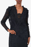 Altuzarra Black Lace Ruffle Detail L/S Dress Size 46