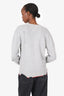 Zadig & Voltaire Grey/Red Cashmere Distressed Long Sleeve Sweater size S