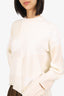 Helmut Lang Cream Wool/Cashmere Rib Knit Sweater Size XS