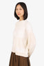 Helmut Lang Cream Wool/Cashmere Rib Knit Sweater Size XS