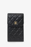 Pre-Loved Chanel™ 2023 Black Quilted Caviar Leather CC Medallion Chain Phone Bag