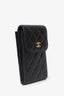 Pre-Loved Chanel™ 2023 Black Quilted Caviar Leather CC Medallion Chain Phone Bag