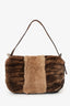 Fendi Brown Fur Baguette Shoulder Bag