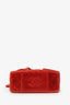 Pre-Loved Chanel™ 1996-97 Red Velvet Quilted Mini Square Tote Bag
