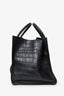 Celine Black Croc Embossed Leather Luggage Phantom Top Handle