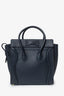 Celine Navy Leather Micro Luggage Tote