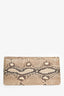 Dries Van Noten Beige Snake Skin Clutch