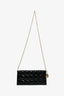 Christian Dior Black Patent Cannage Lady Evening Clutch On Chain
